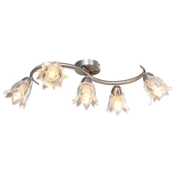 vidaXL Deckenleuchte mit Glasschirmen für 5 E14 Glühlampen, 289233