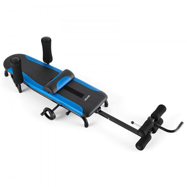 VEVOR Strecktrainer bis 160 kg, Schwerlast-Inversionstisch, Rückentrainer für Wirbelsäule & Nacken, Radsteuerung Blau Schwarz, QYCSYGLSYKBLSSBW5001V0