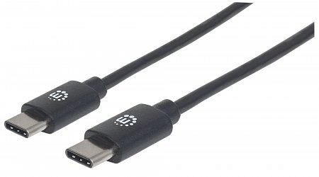 MANHATTAN USB 2.0 Typ C-Kabel, Typ C-Stecker auf Typ C-Stecker, 480 Mbit/s, 3 m, schwarz, 354882