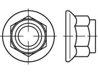 Produktbild von Sechskantmuttern mit Flansch DIN 6926 8 M 5 galvanisch verzinkt VE=S (100 Stück) Sechskantmuttern mit Flansch DIN 6926 8 M 5 galvanisch verzinkt VE=S (100 Stück)