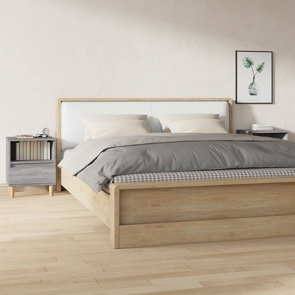 vidaXL Nachttische 2 Stück Grau Sonoma 40x35x50 cm, 821807