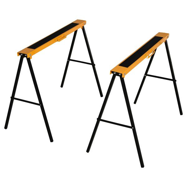 HOMCOM Arbeits Bock, Sägepferd, Unterstellbock, Klappbar, Rutschfest, Stahl, Orange, Schwarz, 99,5 x 50 x 78 cm, B71-039