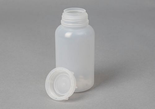 DENIOS Weithalsflaschen aus LDPE, rund, natur-transparent, 500 ml, VE: 16 Stück, 261406
