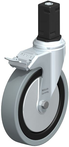 Blickle LKRA-VPA 150G-11-FI-FA-EV15 Apparate-Lenkrolle mit Expander & Feststeller, Vollgummi, Grau, 848426