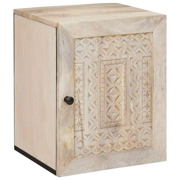 vidaXL Badezimmer Schrank Weiß 38 x 33,5 x 160 cm Massives Mango-Holz, 4018136