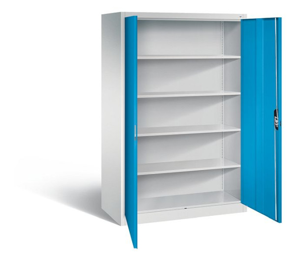 C+P Büroschrank Acurado, H1950xB1200xT600mm, Farbe: Lichtgrau / Lichtblau, Muldengriff, 5 OH, 9490-000 S10449