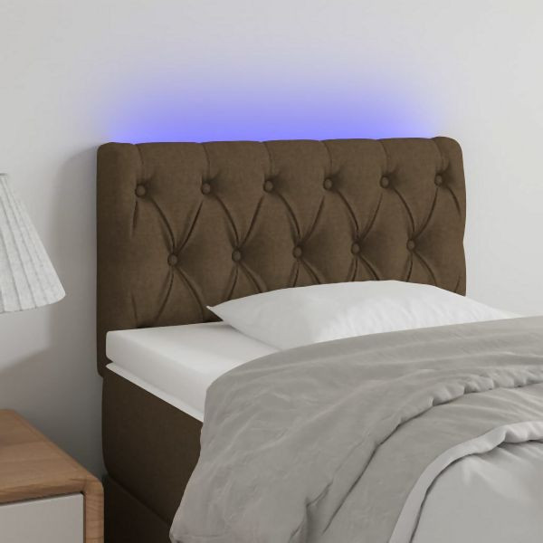 vidaXL LED Kopfteil Dunkelbraun 80x7x78/88 cm Stoff, 3121925