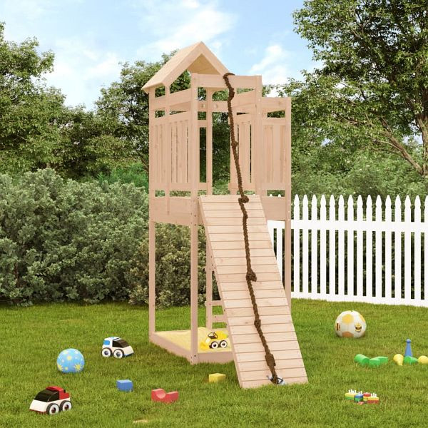 vidaXL Spielturm mit Kletterwand Massivholz Kiefer, 3156874