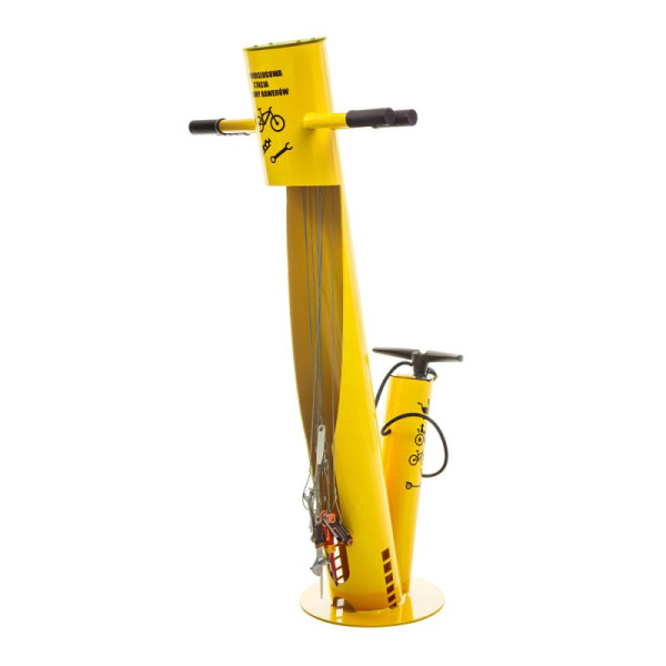 Stein HGS Fahrrad-Servicestation Modell BM2021, RAL 1021 - Rapsgelb, ohne Modul, 63679.0006