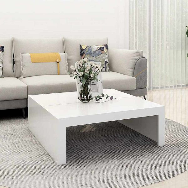 vidaXL Couchtisch Weiß 100x100x35 cm Holzwerkstoff, 808567