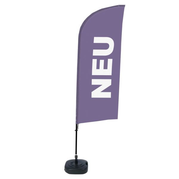 Showdown Displays Beachflag Alu Wind Komplett-Set Neu Violett Deutsch, BFAW310-WT21-I87