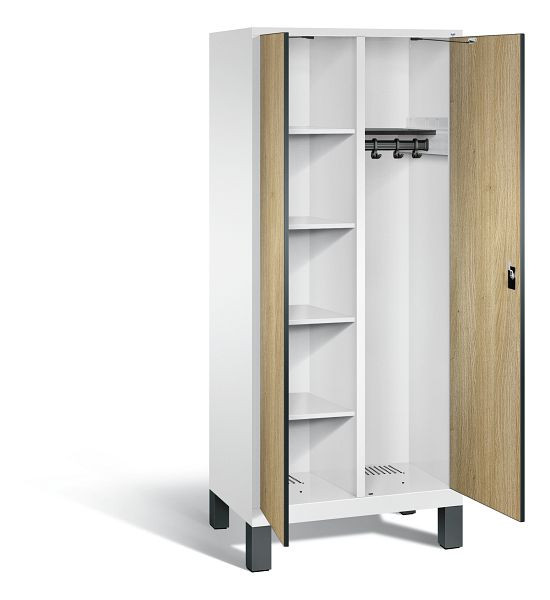 C+P Putzmittel-Spind Evolo, H1850xB810xT500mm, Farbe: Verkehrsweiß / Dekor Eiche Sereno, 48060-22 S10088