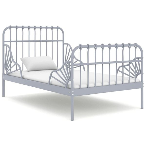 vidaXL Ausziehbett Grau Metall 80x130/200 cm, 324742, 8720286195444