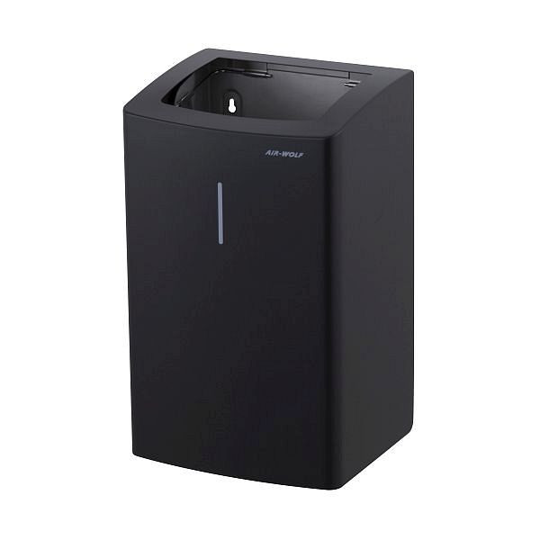 Air Wolf Abfallbehälter mit 25 Liter Volumen, Serie Alpha, H x B x T: 431 x 265 x 224 mm, Edelstahl mattschwarz, 60-131