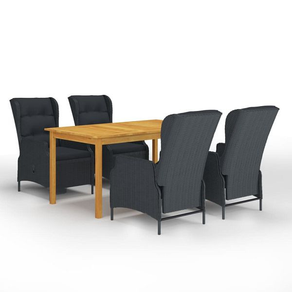 vidaXL 5-teilig Garten-Essgruppe Dunkelgrau, 3067838