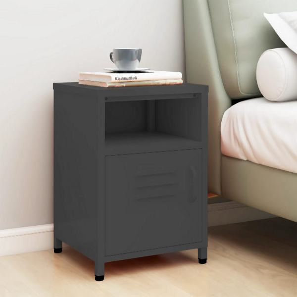 vidaXL Nachttisch Anthrazit 35x35x51 cm Stahl, 336222, 8720286565346