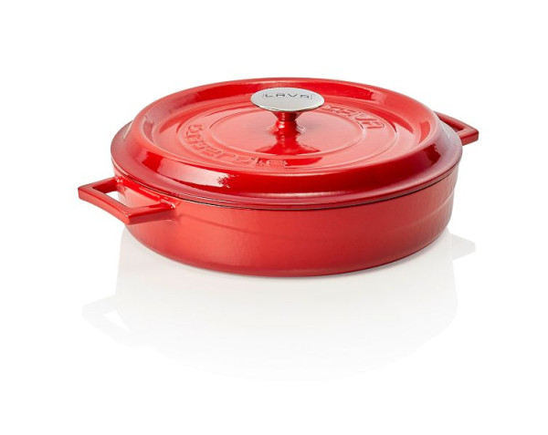 WAS Bräter Durchmesser oben 29 cm, Höhe 6,5 cm, rot, 363600028