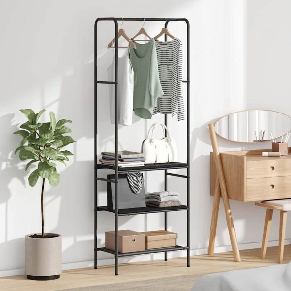 vidaXL Kleiderständer mit Regal Schwarz Eichen-Optik 60 x 30 x 171 cm, 868457