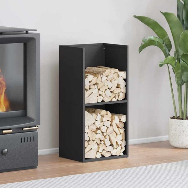 vidaXL Brennholzregal Schwarz 40x30x80 cm Kaltgewalzter Stahl, 864187