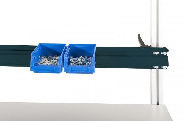 Manuflex ESD-Boxenträgerschiene für Alu-Aufbauportal, in Anthrazit RAL 7016, BxTxH = 1196 x 2 x 100 mm, Anthrazit, LZ8328.7016