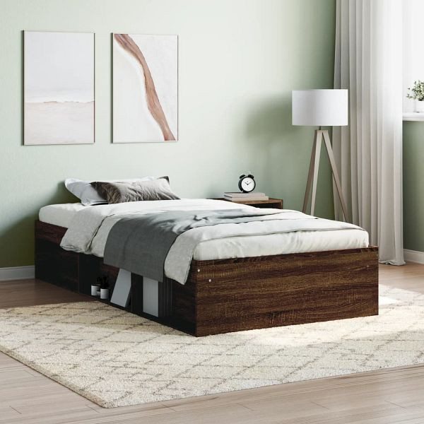 vidaXL Bettgestell Braun Eichen-Optik 90x200 cm, 3203830