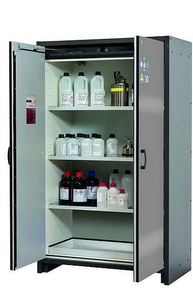 asecos Sicherheitsschrank Q-CLASSIC-30, Q30.195.116 in Silber mit 3x Fachboden (Stahlblech), 31003-069-30005