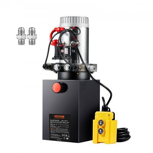VEVOR Hydraulikpumpe 12 V 1600 W, Doppelwirkend, 2 Gal Tank Hand Pump Hydraulikaggregat, für Aufzüge, Gabelstapler, YXYYB12VZLDJK4FRMV0