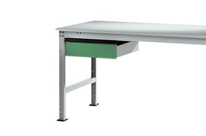 Manuflex ESD-Einzelschubfach in Resedagrün RAL 6011, mit Schloss, BxTxH= 425 x 550 x 135 mm, LZ4173.6011