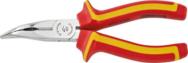 STAHLWILLE VDE-Telefonzange, Länge 160mm Kopf verchromt Griffe 2-Komponenten-Griffe, 67314160