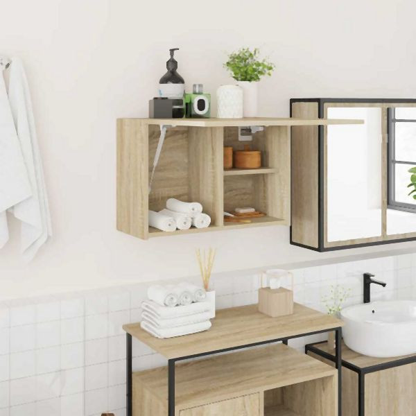 vidaXL Bad-Wandschrank Sonoma-Eiche 60x25x40 cm Holzwerkstoff, 860069