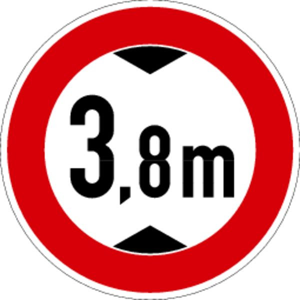 Schilder Klar Verkehrszeichen Verbot für Fahrzeuge über angegebene Höhe, 420 mm Folie selbstklebend, 2650030