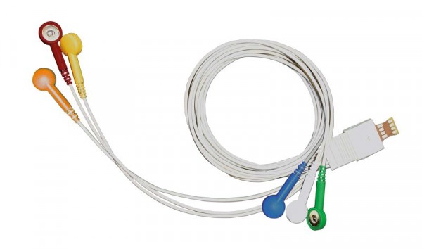 Golmed 6-adriges LZ-EKG-Komplettkabel mit Druckknopf, zu Schiller MT-101, 1-6-MT