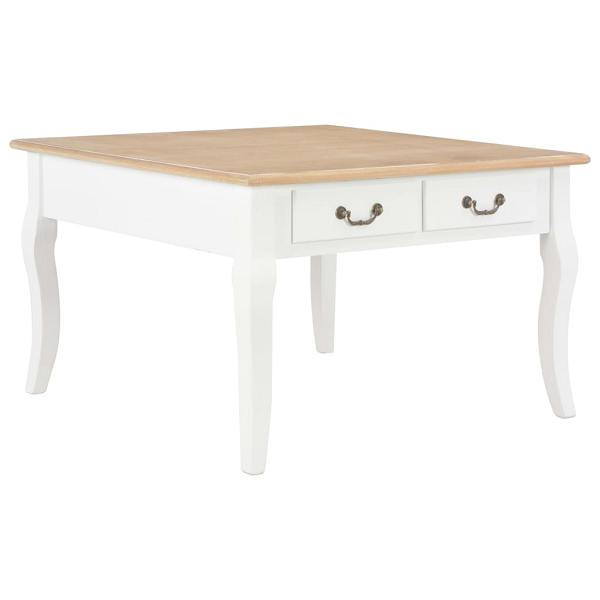 vidaXL Couchtisch Weiß 80 x 80 x 50 cm Holz, Braun und Weiß, 280061