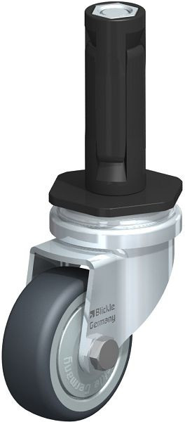 Blickle LRA-TPA 50K-FK-ER02 Apparate-Lenkrolle mit Expander, Thermoplastisches Gummi-Elastomer, Grau, 847788