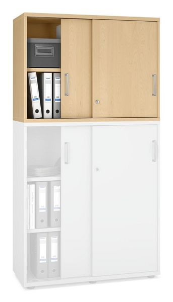 Deskin Schiebetüren-Aufsatzschrank MULTI MODUL-PRO, Buchedekor, B 1000 x H 750 x T 420 mm, 352251