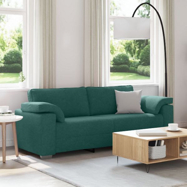 vidaXL 3-Sitzer Sofa Dunkelgrün 178 cm Abmessung Stoff, 4105242