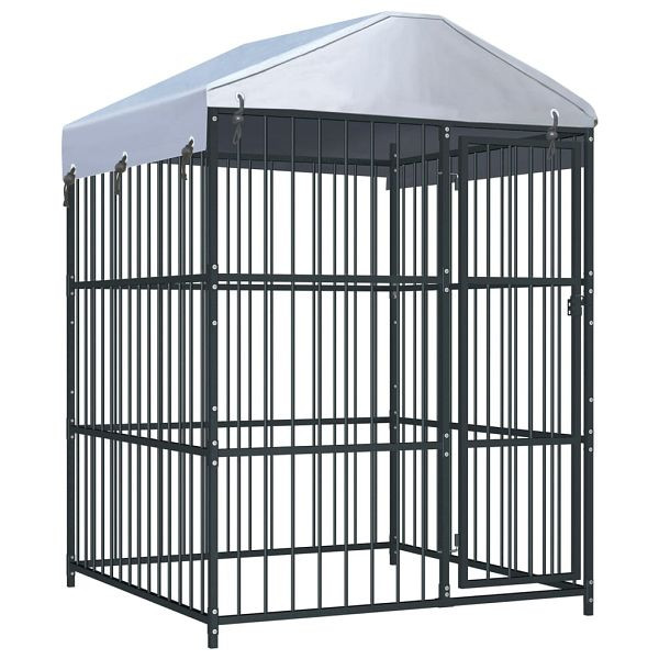 vidaXL Outdoor-Hundezwinger mit Überdachung 150 x 150 x 200 cm, 145760