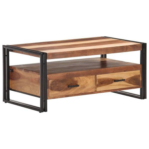 vidaXL Couchtisch 100x55x45 cm Akazie Massivholz mit Palisander-Finish, 321559