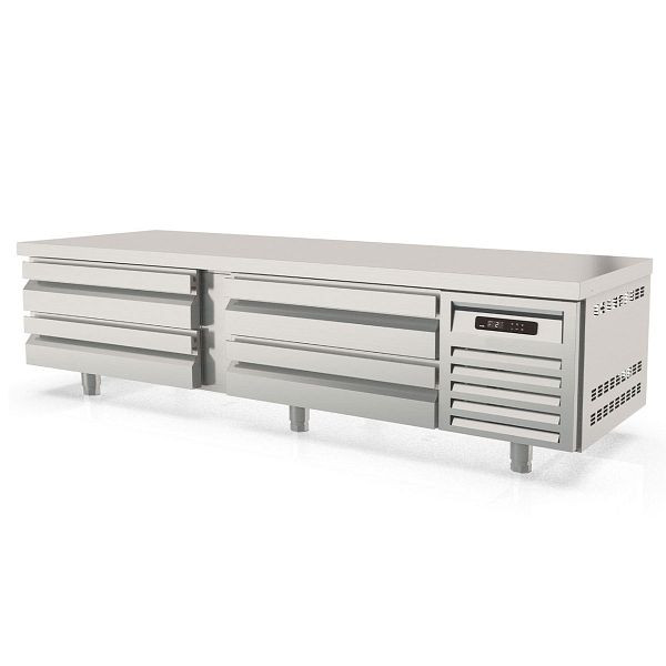 Vaiotec TOPLINE Unterbaukühltisch 700 / 2-fach GN 2/1 mit 4 Schubladen Breite: 2110 mm, 11565