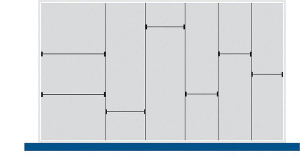 bott cubio Sortiment mit 12 Trennwänden 5 x Trennwand/7 x Steckwand BxTxH: 1050 x 650 x 127 mm, verzinkt, 43020680.51