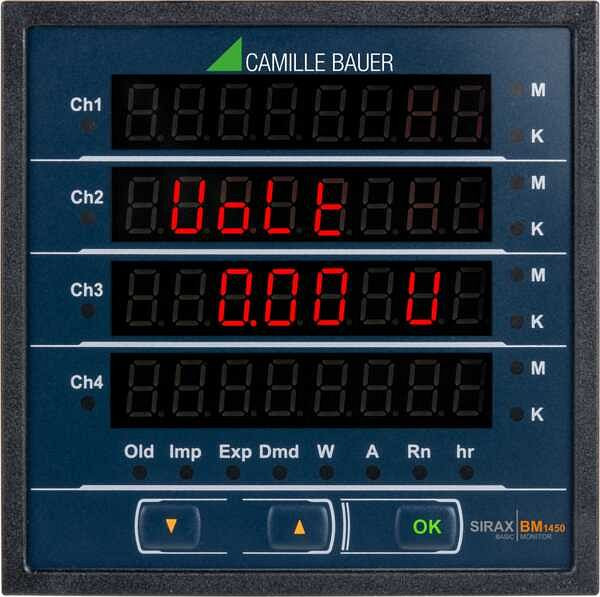 Camille Bauer Multifunktionale Leistungsanzeiger programmierbar für Strom, Spannung, Wirk-, Blind- und Scheinleistung, SIRAX BM1450, 10-60 V, 177065