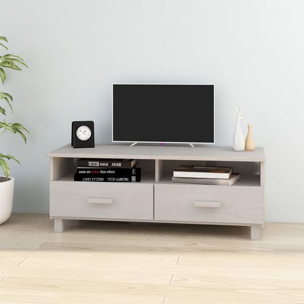 vidaXL TV-Schrank HAMAR Weiß 106x40x40 cm Massivholz Kiefer, 340469