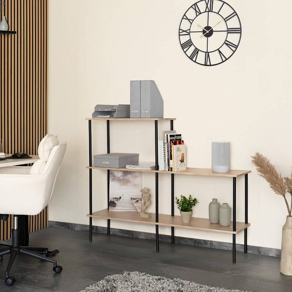 HOME DELUXE Regal INDU Light Oak, (L x B x H): 140 x 35 x 110 cm, 59040