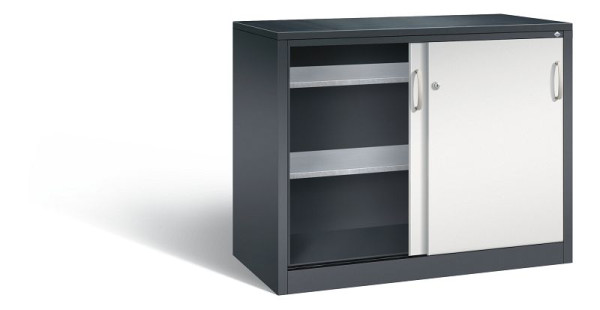 C+P Schiebetürenschrank Acurado, H1000xB1200xT600mm, Farbe: Schwarzgrau / Lichtgrau, Bügelgriff, 2066-09 S10083