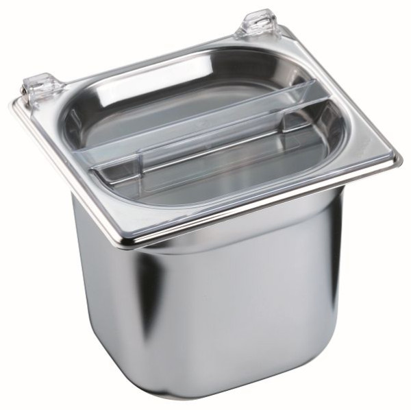 B.PRO GWB 1/6-150 Gewürzbehälter aus CNS mit klappbarem Plexiglasdeckel, 550501