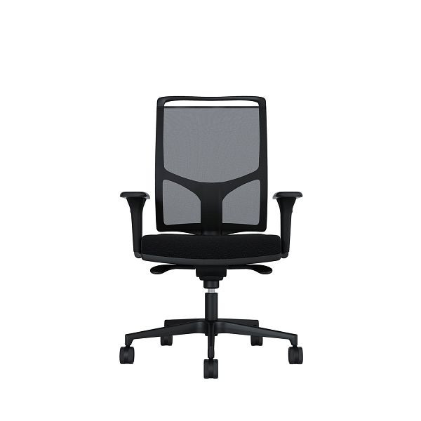 Bisley Bürodrehstuhl Zed, Schwarzes Kunststoff, Höhenverstellbare Armlehnen, Fußkreuz und Armlehnen aus Kunststoff, NE0018 schwarz, ZEDKSLSNE0018