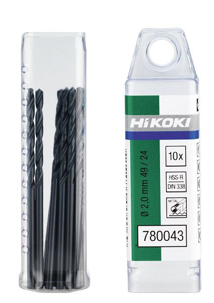 HiKOKI Metallbohrer HSS-R DIN 338 2,0 x 24/49 mm, VE: 10 Stück, 780043