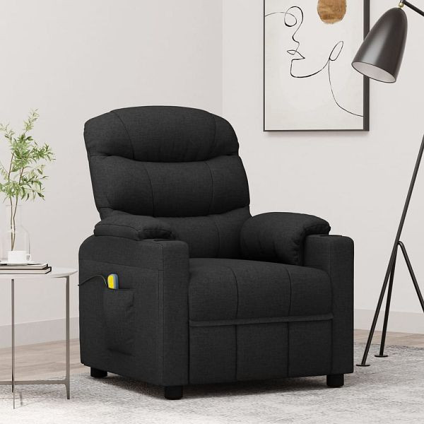 vidaXL Massagesessel Schwarz Stoff, 348084, 8720287142195