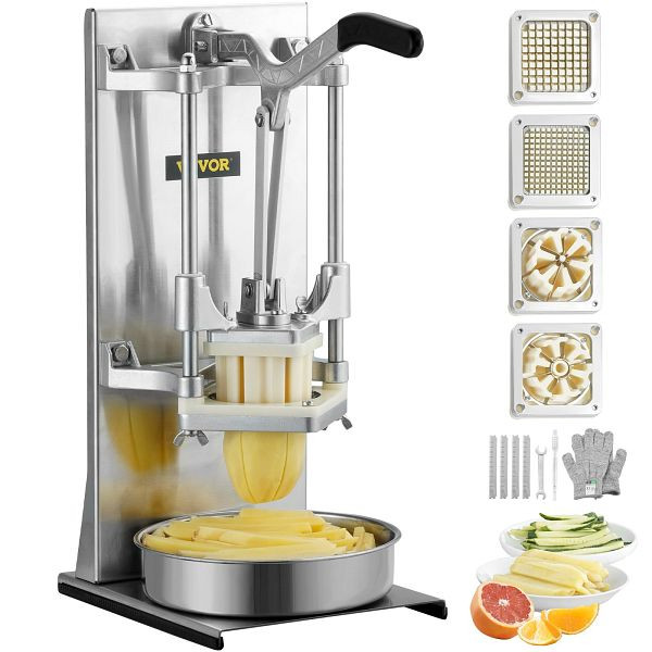 VEVOR Kartoffelschneider Pommes Frites 1/4 + 3/8 Zoll + 6 Keile, GGSSDQTJJBBQXJAKLV0