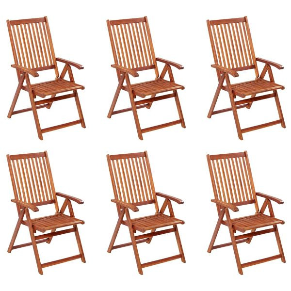 vidaXL Klappbare Gartenstühle 6 Stück Massivholz Akazie, 3065516